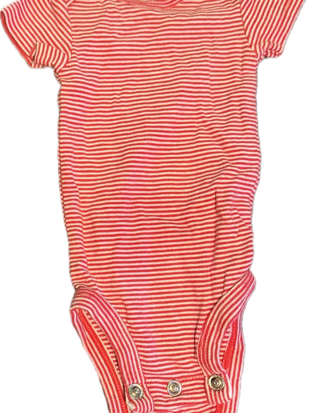 Carter's Red and White Striped Short-Sleeve One-Piece Bodysuit